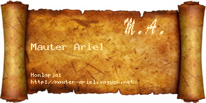 Mauter Ariel névjegykártya